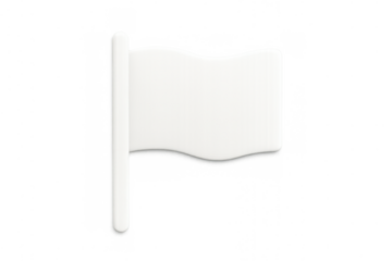 White flag icon symbolizing peace, surrender, truce, and neutrality on a transparent background, 3d rendering