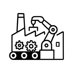 Robotic Arm Assembly Line at Manufacturing Plant with Gears