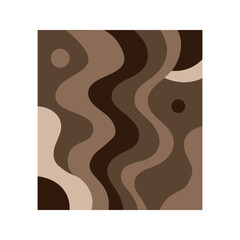 Abstract Wavy Formations with Circles in Earth Tones on White Background