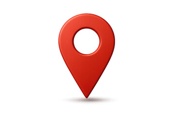 Fototapeta premium Red location pin icon 3d rendering on transparent background for gps, tracking, navigation, journey, travel, destination, or service