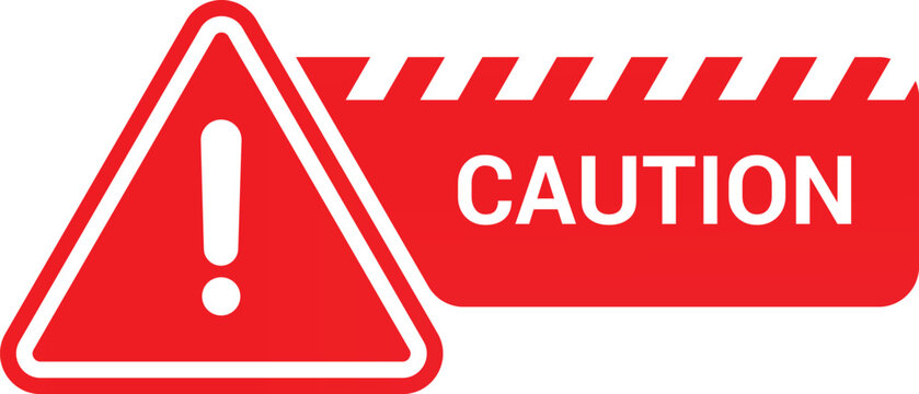 General warning sign with exclamation mark. Caution sign transparent vector