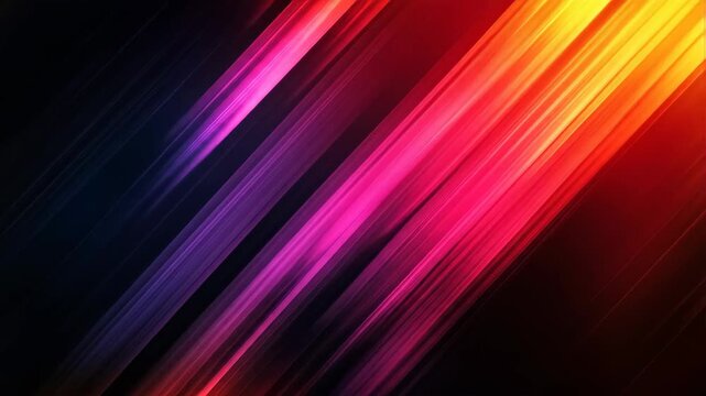 Abstract diagonal glowing stripes transitioning from purple to orange on a dark background