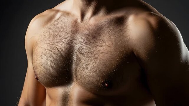 Torso Muscular Bodybuilding Male Model Revealing Abs Pectorals Shoulders Biceps Triceps