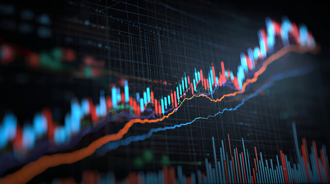 stock market investment trading graph growth. Trade business analytics graph and financial chart.