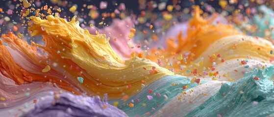 Exploring the vibrant world of coding with a digital canvas. Avant-garde shots. Subtle shift: html syntax illuminating a soft, colorful digital world. Provocative poses. Colorful surrealism.