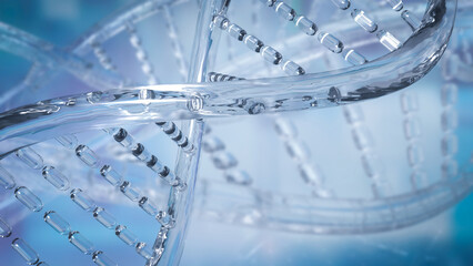 The DNA  for Sci or technology concept 3d rendering.