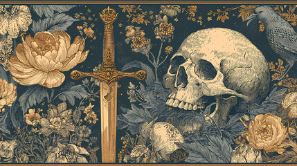 Tarot card frame set, vector hand drawn doodle fantasy border, spiritual mystic game illustration. Medieval divination ornamental graphic astrology witchcraft background. Tarot frame with sword, skull