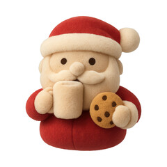 PNG Santa enjoying milk and cookies.