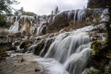 waterfall in the mountains