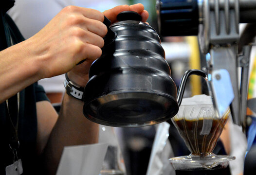 Barista Preparing Fresh Pour-Over Coffee