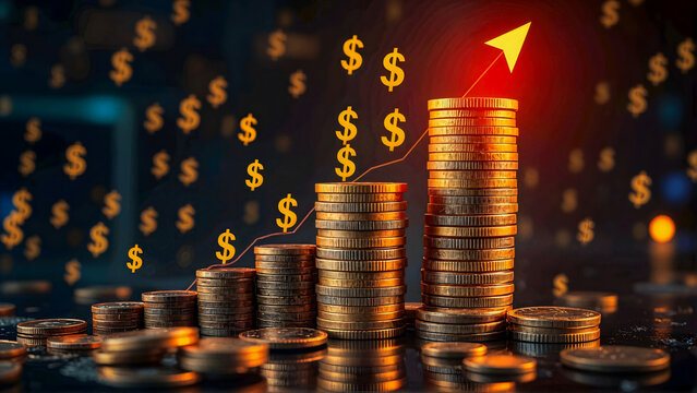 Money growth investments financial success wealth accumulation business profit and return on investment concept - Powered by Adobe