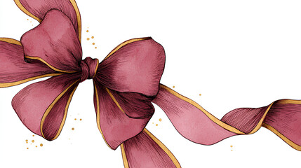 Wedding ribbon frame, doodle watercolor bow border set, vector hand drawn holiday invitation design. Coquettish girly wavy line print, birthday greeting minimalist cute decor. Elegant ribbon frame