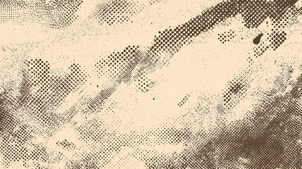 White wrinkled paper texture. Vector halftone pixelated manga background. Light beige neutral color dots bg. Grungy urban backdrop. Wide horizontal duotone banner. Crumpled punk collage template Stock