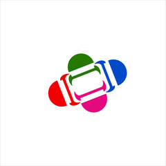 Abstract spaceship logo design.