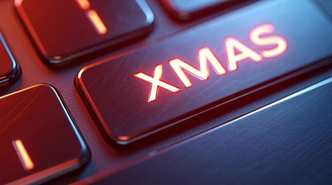 The text "x-mas sale" on the computer keyboard. Sale. Black friday. The banner. Online store.