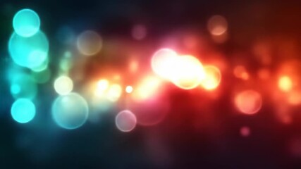 Colorful bokeh lights creating a vibrant abstract background with a gradient from cool to warm tones - Powered by Adobe