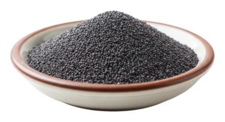 Harvesting black poppy seeds kitchen food isolated on transparent background