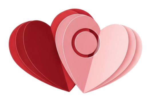 Valentine's day hearts graphic design digital romantic theme isolated on transparent background