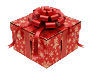 Festive gift box with a bow home holiday isolated on transparent background