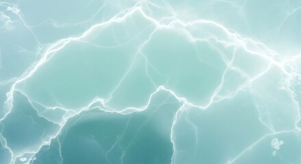 Obraz premium Abstract blue frozen water texture with smooth ice crack pattern. Cold winter background for New Year and Winter holiday design.