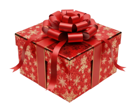 Festive gift box with a bow home holiday isolated on transparent background