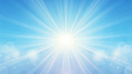 Gentle light blue background with delicate sun rays peeking through