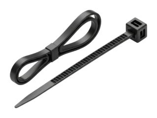 Using zip ties for home organization diy workspace isolated on transparent background