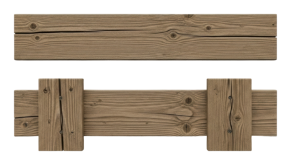 Wooden planks for construction workshop digital isolated on transparent background