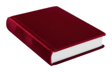 Elegant red velvet book design isolated on transparent background