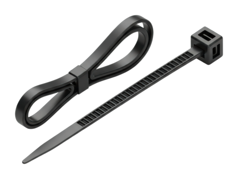 Using zip ties for home organization diy workspace isolated on transparent background