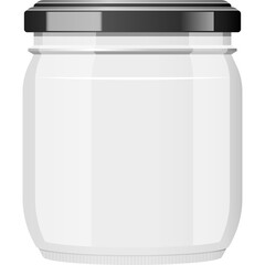 Clear Glass Jar With Silver Lid Isolated On Transparent Background For Storage And Preserving Food And Ingredients