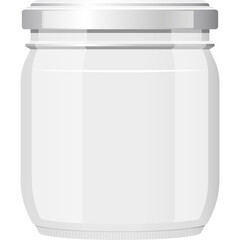 Clear Glass Jar With White Screw Top Lid For Storage And Preservation On A Transparent Background