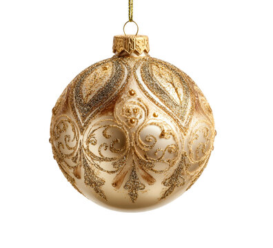 Decorative gold christmas ornament home isolated on transparent background - Powered by Adobe