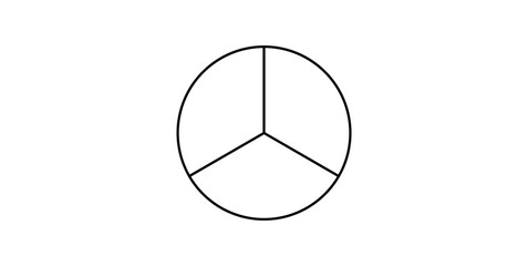 Circle Divided into Three Equal Segments.