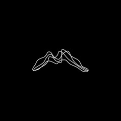 abstract line logo, simple mountain design