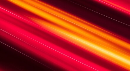 Abstract diagonal colorful light lines create a dynamic moving illuminated motion effect on a dark background for modern design