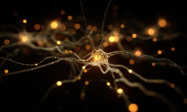 A close up of a brain with many neurons
