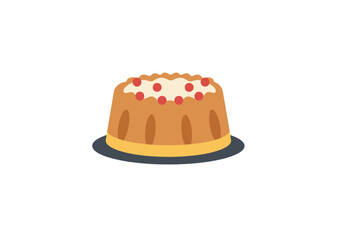 A simplified illustration of a round fluted bundt cake on a dark plate