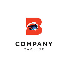 Letter B Temminck's Tragopan Logo Icon Vector