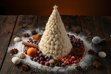 Christmas tree made from flour.