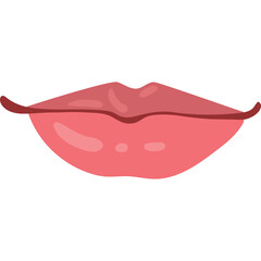 Close up of pink lips with subtle highlights and a defined cupid's bow on a transparent background, digitally rendered for beauty and cosmetic concepts