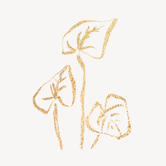 Gold leaf, botanical glittery design