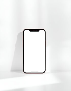 Blank screen smartphone template perfect for mobile app mockup presentations. Professional device mockup for UI/UX design, marketing materials, and digital content.