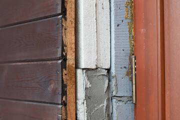 Cross-section of insulating layers in an old-style residential house.