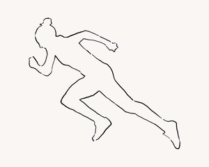 Running woman line art illustration
