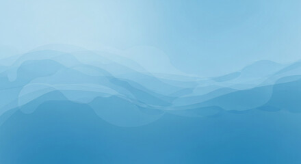 Smooth, Abstract Light Blue Gradient Background with Soft Waves - Serene and Calm Visuals for Design Projects