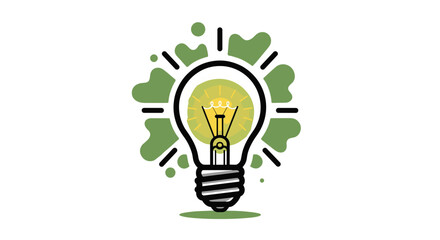 Bright idea light bulb glowing with inspiration and innovation isolated on transparent background glowing with new concepts