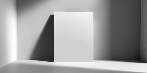 Minimalistic black and white poster mockup featuring a blank surface for versatile design applications