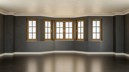 Fototapeta premium Large luxury modern bright interiors Living room mockup illustration 3D rendering image