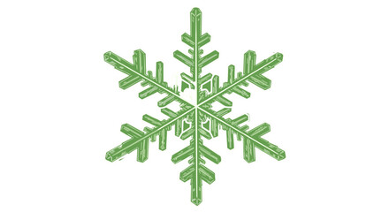 Intricate Snowflake Design with Six Arms Isolated on Transparent Background Symbolizing Winter Cold and Purity